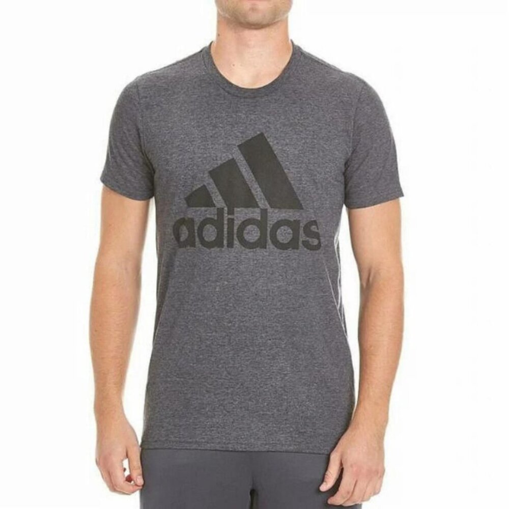 Adidas Amplifier Badge Of Sport Classic Logo T-Shirt Dark Gray - Picture 1 of 7